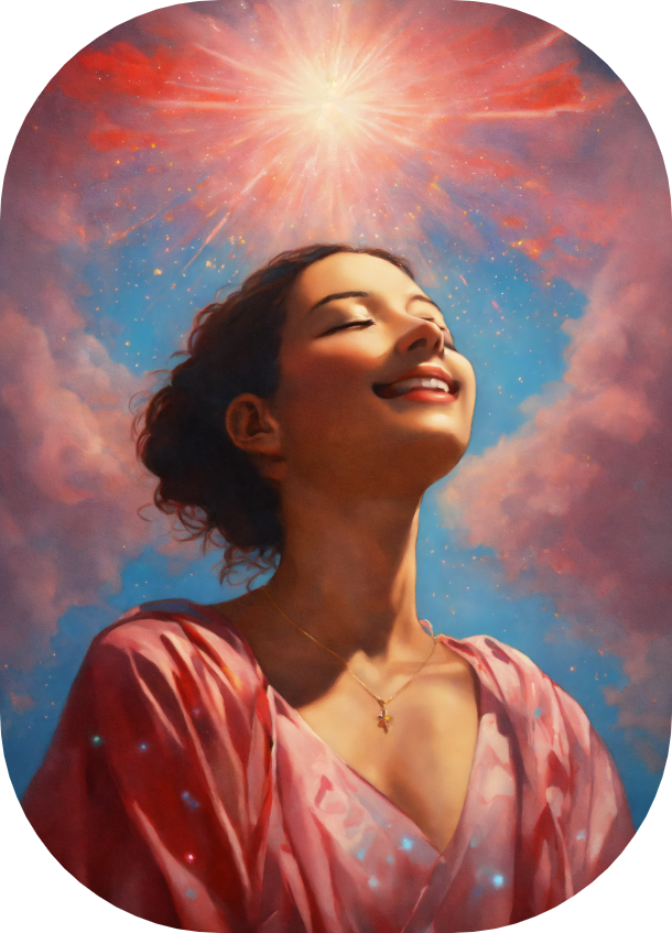 happy woman smiling in sunburst scene - how to get confidence to be a coach